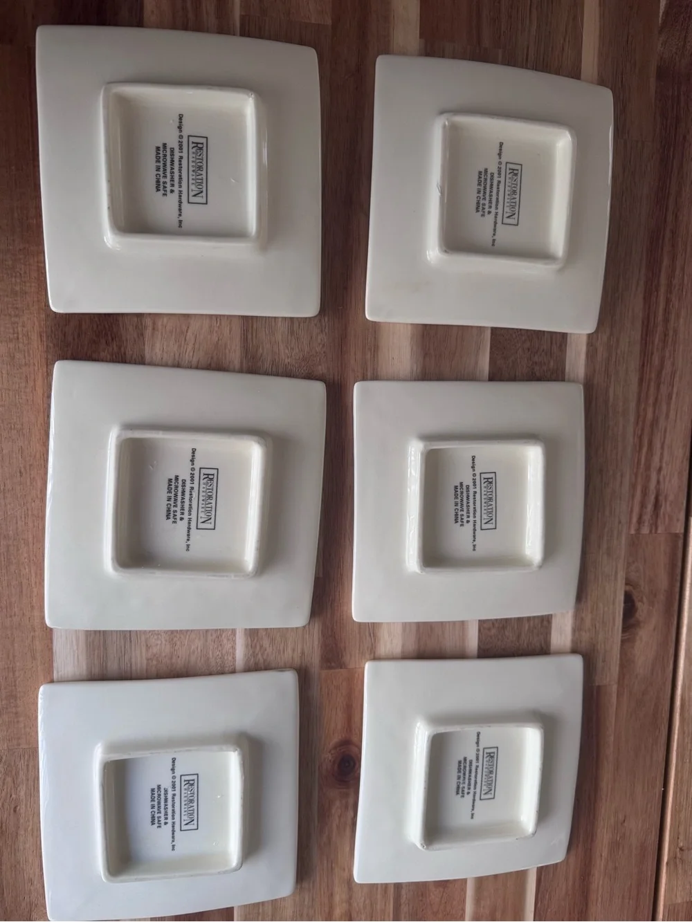 White Ceramic dice Dot Appetizer Plates - Set of 6 RH